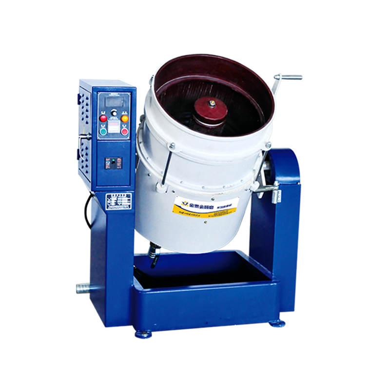 White-and-blue Jintaijin centrifugal disc finishing machine with an open bowl and side controls.