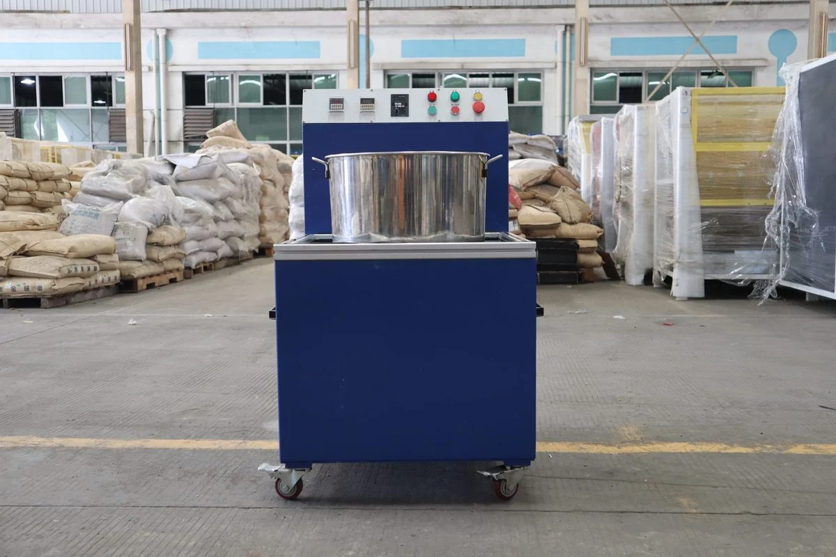 Floor-standing magnetic polishing machine with stainless steel working container