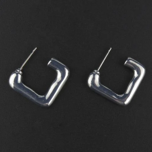 Contemporary angular hoops with a bold, geometric design.