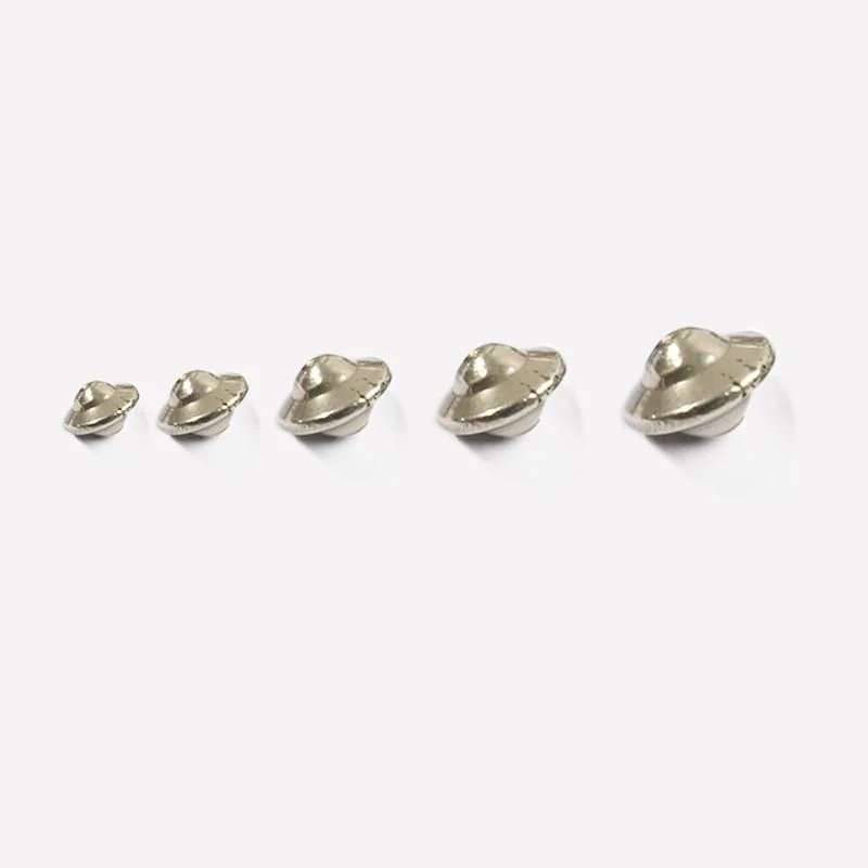 Dish shaped ball burnishing steel media in five graduated sizes