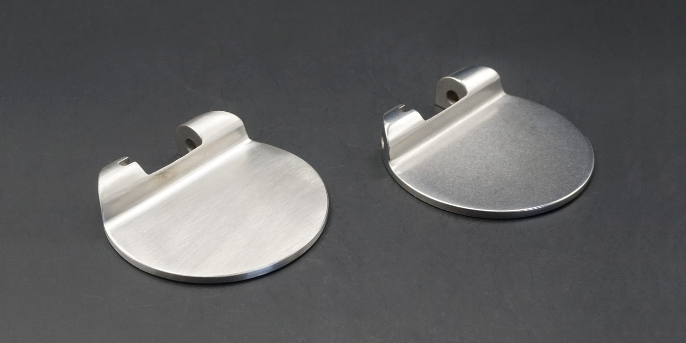 Stainless steel surgical instrument parts showing edge and surface condition
