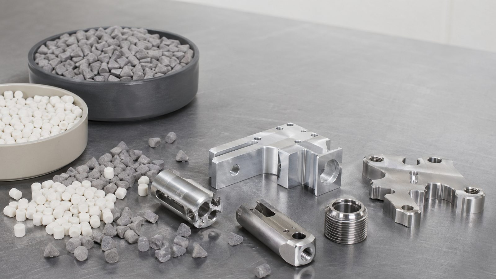 Precision metal parts in a tumbling media charge